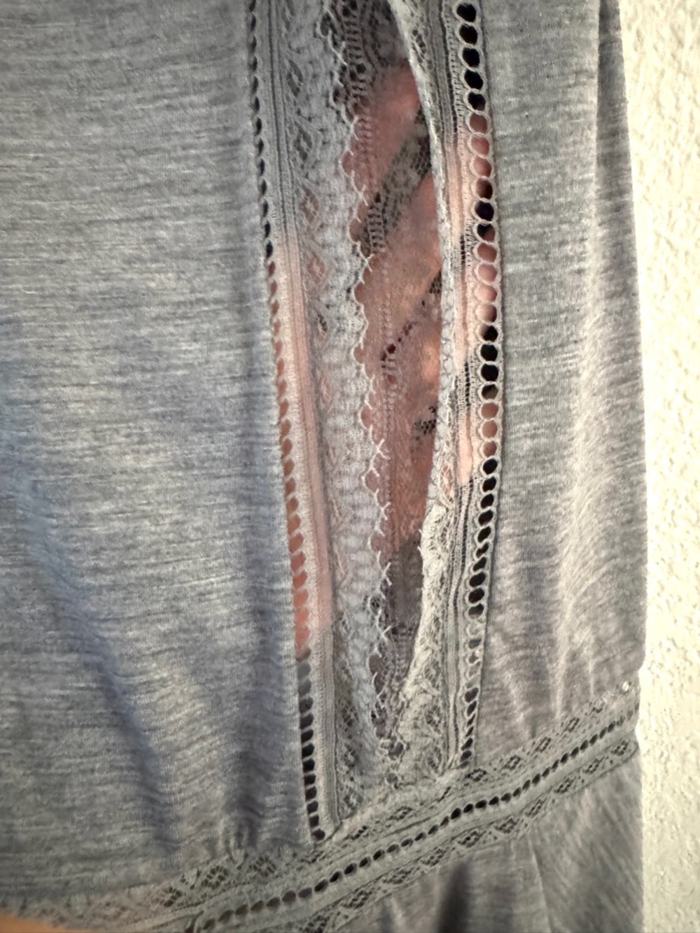 NWT Burberry Lace Trimmed Wool Jersey Midi Skirt Grey - Picture 12 of 16